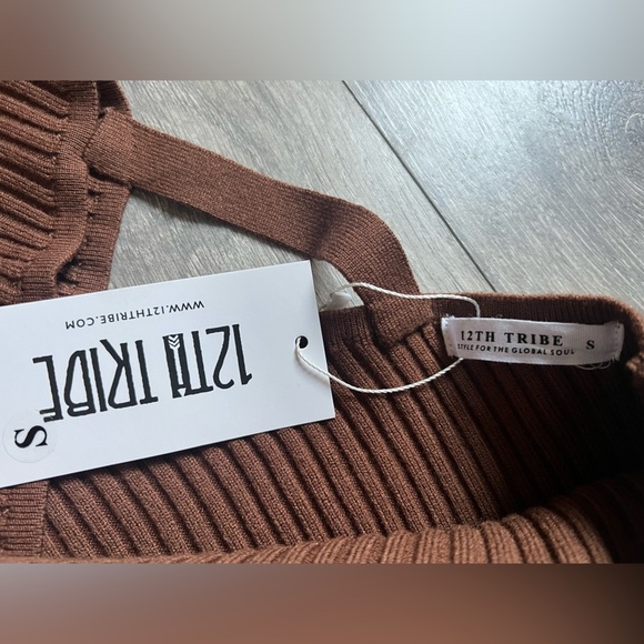 12th Tribe Bleecker Mini Sweater Dress in Rust Brown. Size Small NWT! - Picture 14 of 15